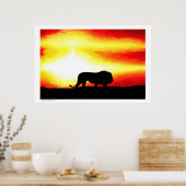 Lion Silhouette Poster (Keuken)