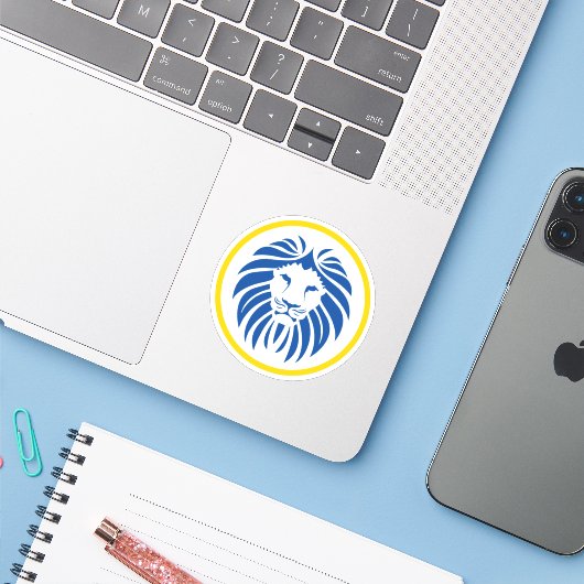 Lion Silhouette Sticker (Laptop met iPhone)