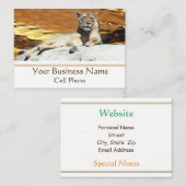 Lion Sitting on Rock Stunning Sunset Visitekaartje (Voorkant / Achterkant)