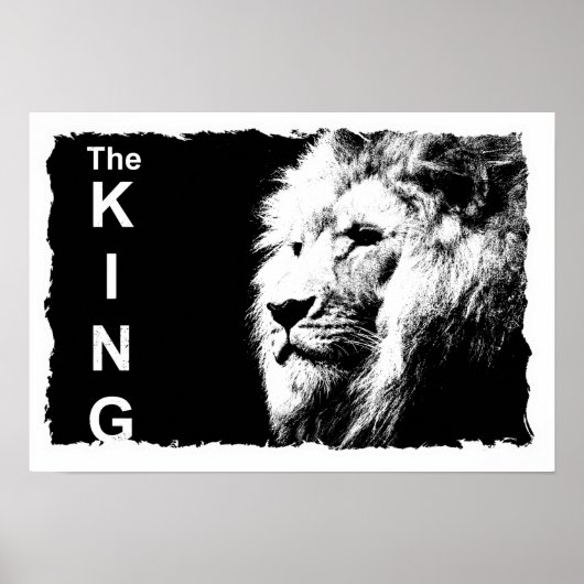 Lion Sjabloon Natuur Animal The King Trendy Poster (Voorkant)