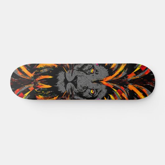 Lion Skateboard | Illustratie van Oranje leeuwenko (Horizontaal)
