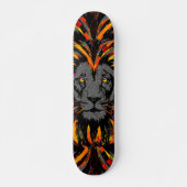 Lion Skateboard | Illustratie van Oranje leeuwenko (Voorkant)