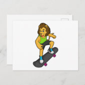Lion Skater Skateboard Briefkaart (Voorkant / Achterkant)