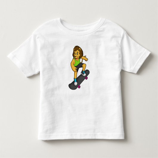 Lion Skater Skateboard Kinder Shirts (Voorkant)