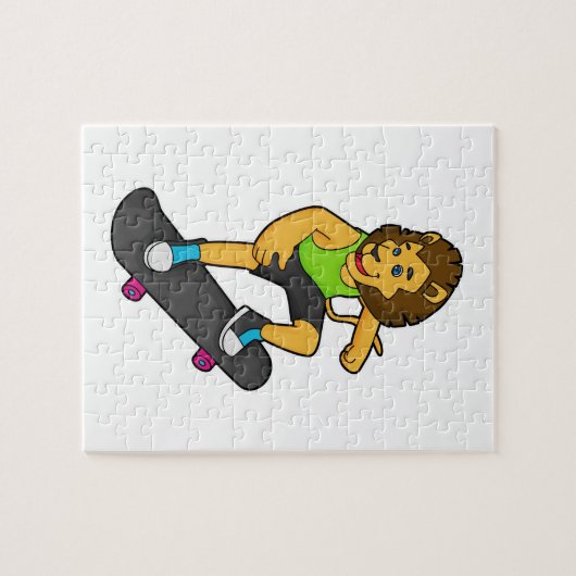 Lion Skater Skateboard Legpuzzel (Horizontaal)