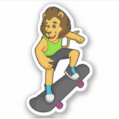 Lion Skater Skateboard Sticker (Voorkant)