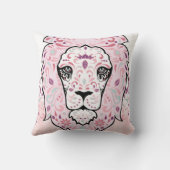 Lion Skull en Roze Paarse Blauwe Munt Pillow Kussen (Achterkant)