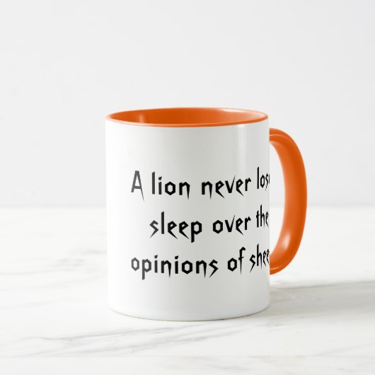 Lion Slogan verliest nooit slaap Mok (Voorkant rechts)