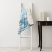 Lion snow lying down art animal sherpa deken (In situ)