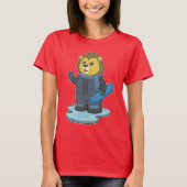 Lion Snowboarder Snowboard T-shirt (Voorkant)