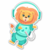 Lion Space Astronaut Sticker (Voorkant)
