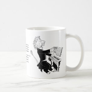 Lion Spelling Piano Antiek Louis Wain Drawing Koffiemok