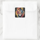 Lion Spiral Notitieboeken Vierkante Sticker (Tas)