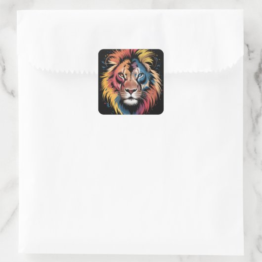 Lion Spiral Notitieboeken Vierkante Sticker (Tas)