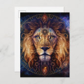 Lion Spirit Mandala Visionary Art Briefkaart (Voorkant / Achterkant)