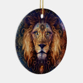 Lion Spirit Mandala Visionary Art Keramisch Ornament (Rechts)