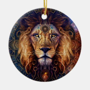 Lion Spirit Mandala Visionary Art Keramisch Ornament