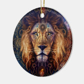 Lion Spirit Mandala Visionary Art Keramisch Ornament (Links)