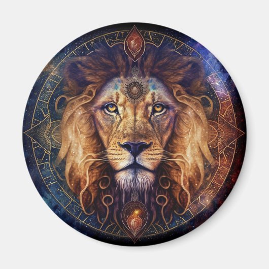 Lion Spirit Mandala Visionary Art Magneet (Voorkant)