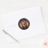 Lion Spirit Mandala Visionary Art Ronde Sticker (Envelop)
