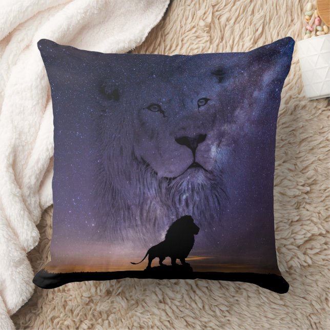 Lion Spirit & Silhouette African Sunset Kussen (Deken)