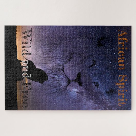 Lion Spirit Wild and Free Silhouette Setting Sun Legpuzzel (Horizontaal)