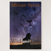 Lion Spirit Wild and Free Silhouette Setting Sun Legpuzzel (Verticaal)