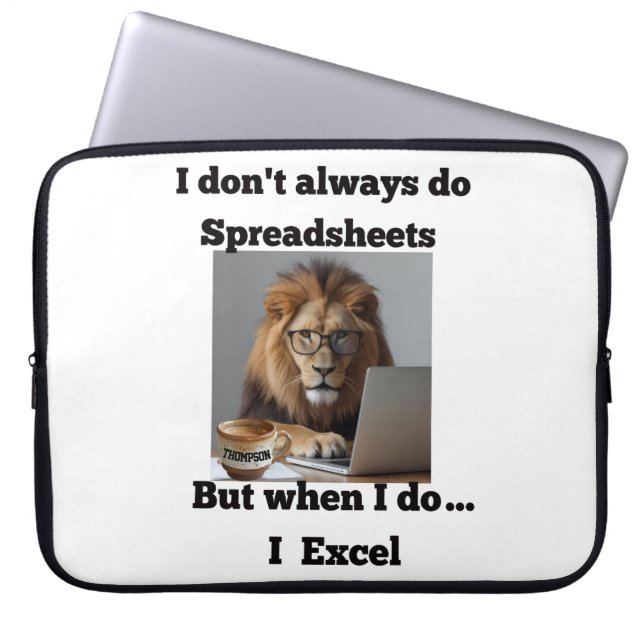 Lion spreadsheet office laptop sleeve (Voorkant)