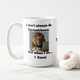 lion spreadsheet office Mug Koffiemok