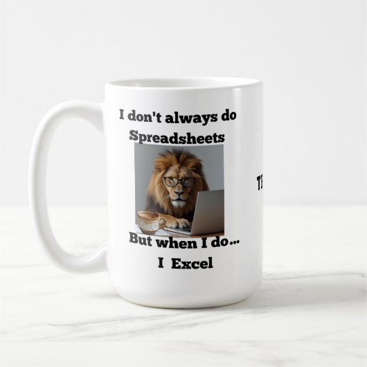 lion spreadsheet office Mug Koffiemok (Links)