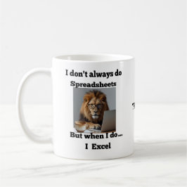 lion spreadsheet office Mug Koffiemok
