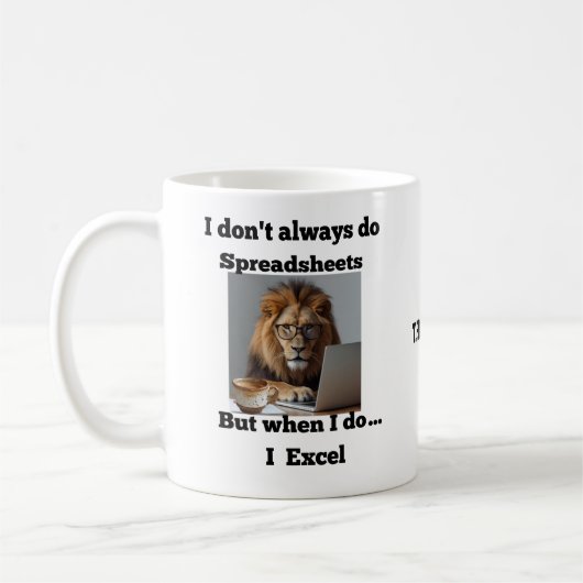 lion spreadsheet office Mug Koffiemok (Links)
