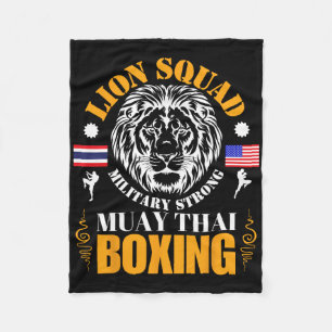 Lion Squad Thailand Kickboksen Muay Thai Mma Train Fleece Deken