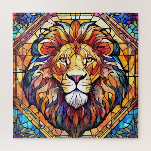 Lion Stained Glass  Legpuzzel (Verticaal)