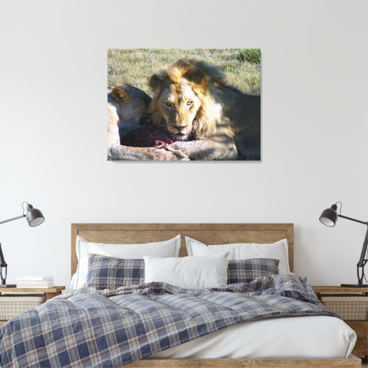 Lion Stare Stretched Canvas (Insitu (Slaapkamer))