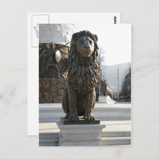 Lion Statue Briefkaart (Voorkant / Achterkant)