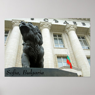Lion statue, Sofia, Bulgarije Poster