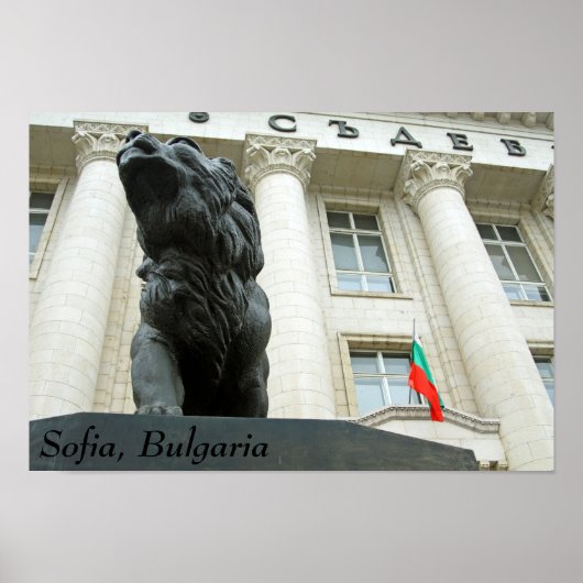 Lion statue, Sofia, Bulgarije Poster (Voorkant)