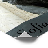 Lion statue, Sofia, Bulgarije Poster (Hoek)