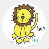 Lion Stick Figuur Stickers Sticker (Voorkant)