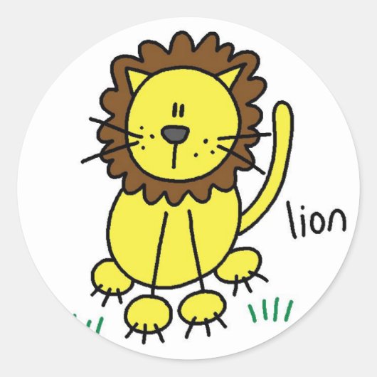 Lion Stick Figuur Stickers Sticker (Voorkant)