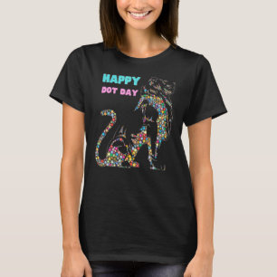Lion Stippen Silhouette Happy Dot Day T-shirt