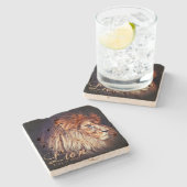 Lion [Stone Coaster] Stenen Onderzetter (Zijkant)