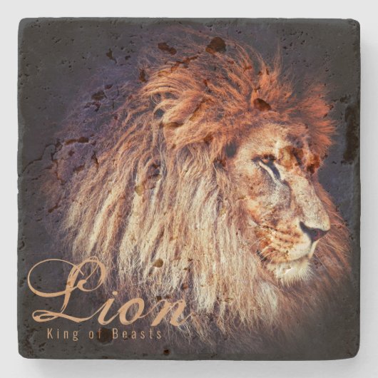 Lion [Stone Coaster] Stenen Onderzetter (Voorkant)