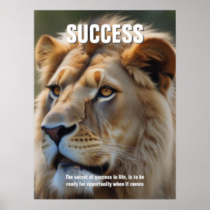 Lion Success Quote Inspirerend Poster