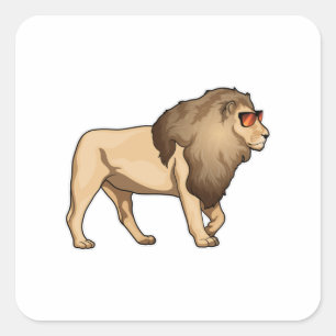 Lion Sunbril Vierkante Sticker