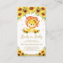 Lion Sunflower Baby shower Breng een boek Informatiekaartje