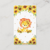 Lion Sunflower Baby shower Luier Raffle Ticket Informatiekaartje (Achterkant)