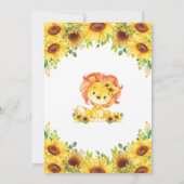 Lion Sunflower Baby shower Verjaardag Bedankkaart (Achterkant)