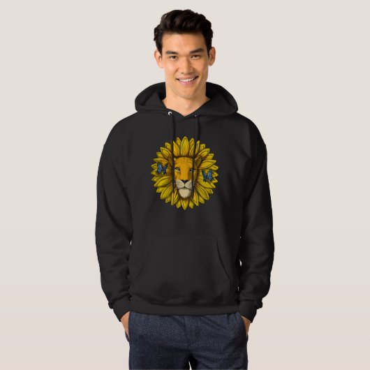 Lion Sunflower Hoodie (Voorkant volledig)
